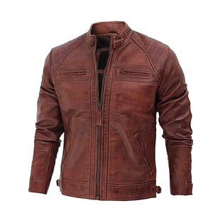 2025 Men Hot Sale Genuine Men Leather <b>Jacket</b> <b>Slim</b> <b>Fit</b> Men Leather <b>Jacket</b> Customized Men Winter <b>Jacket</b> - Product Image 1