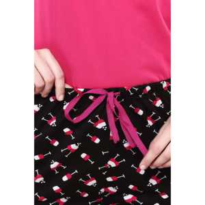 Ensemble short et haut en jersey imprimé vin rouge col rond Prism Fushia pour femme Evolve (Prism Fushia & Noir S) - Masque pour les yeux personnalisé offert - Product Image 5