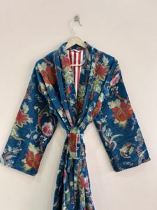 <b>Velvet</b> Cotton Kimono Robe For <b>Women</b> Long Duster Jacket <b>Coat</b> Floral Kimono - Product Image 6
