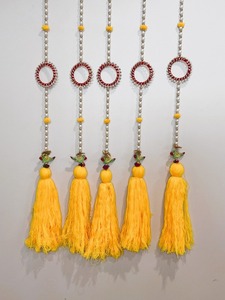 Colgantes de decoración de pared de diseño Floral con borla, loro y brazalete, decoración festiva India para bodas, Diwali, Año Nuevo, uso doméstico - Product Image 3