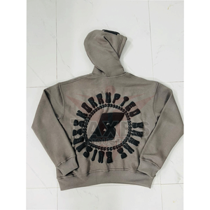 Nouveaux sweats à capuche personnalisés pour hommes de haute qualité, impression puff, 100% coton, polaire, uni, respirant, design - Product Image 6