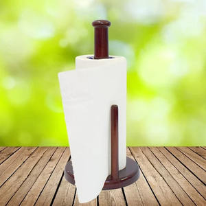 Porte-rouleau de papier au design personnalisé Porte-rouleau de papier hygiénique décoratif pour cuisine salle de bain Porte-rouleau de papier sur pied en bois naturel - Product Image 2