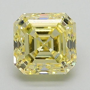 Diamant de laboratoire de luxe de qualité supérieure, taille Asscher, jaune fantaisie, 2,00 ct, VS1, prix de gros, prix d'usine, fiançailles - Product Image 1