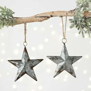 Charming Galvanized Christmas <b>Hanging</b> <b>Ornament</b> Perfect For Traditional Festive Themes And Elegant Winter Decorations - Product Image 2