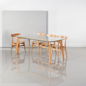 Ensemble de meubles de salle à manger en teck et verre de couleur naturelle pour meubles de salle à manger et meubles de cuisine - Product Image 6