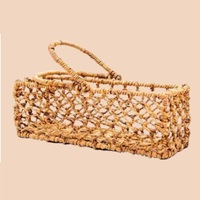 Nouvel arrivage Panier à fleurs tissé en paille écologique Jardinière d'herbe murale Panier à linge Panier à linge en rotin pour pique-nique
