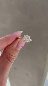 Bagues de fiançailles solitaires en or massif 14 carats personnalisées avec diamants ronds de laboratoire taillés en brillant Vente en gros - Product Image 4