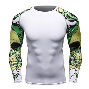 Camiseta personalizada de compresión para gimnasio de secado rápido para hombre, camiseta de entrenamiento físico de poliéster de gran tamaño, Anti-UV UPF50, ropa transpirable para protección contra erupciones - Product Image 5