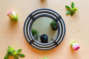 Miroir mural en résine fait main de haute qualité et miroir mural en bois, miroir mural décoratif pour la maison avec couleur personnalisée à bas prix - Product Image 5