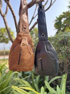 Bolsa de Viaje de Hombro de Diseño Nuevo, Hecha a Mano, Elegante, Unisex, de Cuero Crunch, Bolso de Mano Multiusos, Bolsa para Dinero, Bolsas Elegantes y Útiles - Product Image 5