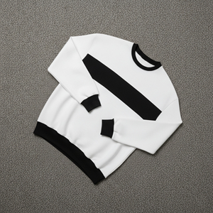 Sweat-shirts et pulls à capuche sur mesure, coupe ample, 100% coton, 400 GSM, poids lourd, col rond, blocs de couleur, logo brodé personnalisé - Product Image 6