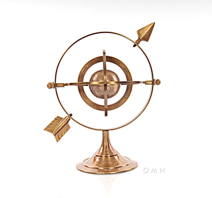 Modèle décoratif céleste armillaire en laiton 20 cm 15,2Lx7,6Wx20,3H cm - Product Image 3