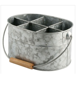 Organizador de almacenamiento de Metal moderno Caddy de hierro galvanizado de alta calidad para cubiertos que sirven en la cocina Acabado crudo para vajilla - Product Image 3