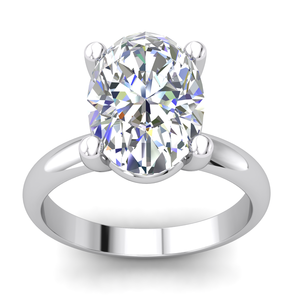 Anillo Ovalado de Diseño Clásico de Lujo en Oro Amarillo y Blanco de 9K para Mujer con Diamante Cultivado en Laboratorio de 2.28 Quilates, Claridad VS, Color EF - Product Image 2