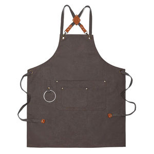 Tablier de boulanger en coton de haute qualité Logo personnalisé Chef de cuisine Barista Tablier en toile Tabliers brodés de jardin Bbq réglables Delantal - Product Image 3
