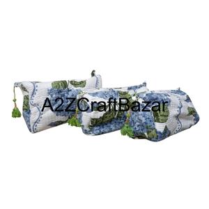 Magnifiques trousses de toilette en coton biologique 100 %, pochettes de maquillage écologiques, sacs à fermeture éclair tendance, logo personnalisé, articles en gros - Product Image 3