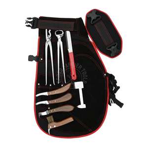 Kit de soins des sabots pour maréchal-ferrant robuste, tablier en cuir protège les cuisses et les jambes, couteau à sabots, crochet, pince, clincher, couteau à pointe, ensemble - Product Image 1