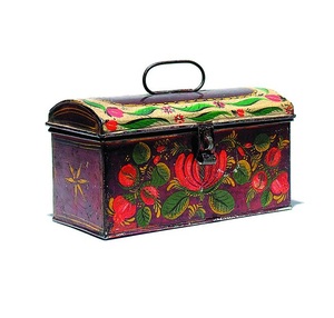 Caja de Joyería de Cuero Vintage con la Bandera de la Unión Europea, Cajas Vintage Múltiples, Estuche Cosmético Pequeño de Cuero y Metal Antiguo - Product Image 1