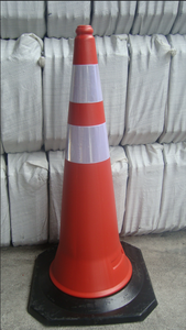 Haute visibilité 100cm PE cône de trafic Orange noir résistant à la température stabilisé aux UV étanche PVC/ABS/caoutchouc pour la circulation - Product Image 2
