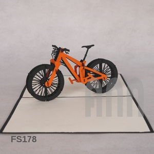 ANN HANDICRAFT Japón Estilo tradicional 3D Pop-up Bicicleta de montaña Día de San Valentín Cumpleaños Amistad Recuerdo Calidad impresa - Product Image 4