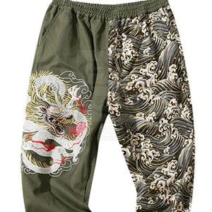 Pantalones casuales de cintura alta para hombre Ropa cómoda de invierno Bordado Algodón suave Tallas grandes Alta calidad Disponible Teñido liso - Product Image 5