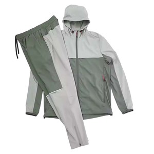 High Quality Custom Made Men Unisex <b>Cargo</b> Windbreaker Jacket With Jogger Pant Sets Tracksuit - Product Image 5