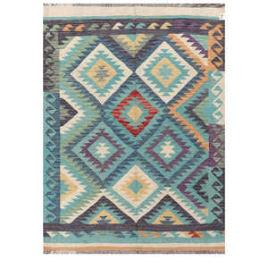 Alfombra Kilim de Maimana, Afganistán, 190 x 138 cm, Alfombras y Juegos de Alfombras - Product Image 1