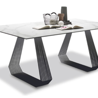 Table à manger pliable de qualité supérieure, plateau blanc, base noire, design contemporain, 100% fabriqué en Italie, acier inoxydable, utilisation en extérieur