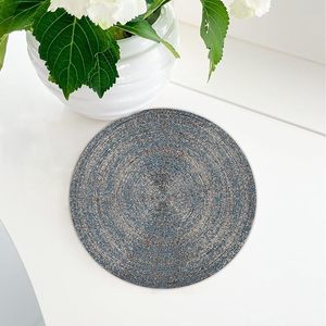 Napperon en perles de verre brodées Aqua Gold fait à la main Royal-Look Restaurant Table tapis décoratifs tampons pour cadeaux - Product Image 4