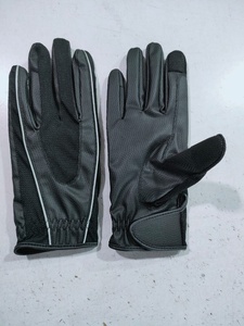 Soft Black Sheep Leather Men's Full Finger Equestrian Riding Gloves Thermal Insulated Sports Comfortable - Product Image 2