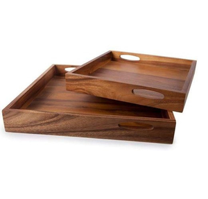 Bandeja para servir postres de madera de acacia, decoración de Mesa para el hogar, Bandejas para servir, calidad premium, productos más vendidos - Product Image 1
