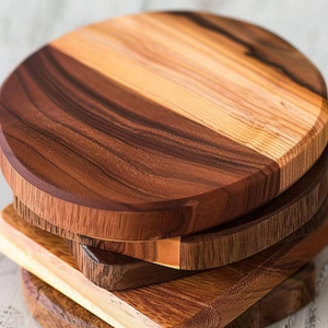 Dessous de verre rond en bois taille personnalisée fait à la main pour les articles de table et de cuisine en gros de haute qualité du Vietnam - Product Image 1