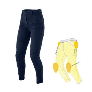 Jean de motard en denim bleu indigo avec renfort en Kevlar et protection homologuée CE pour la sécurité de la moto - Product Image 1