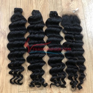 Prêt à expédier 100% paquets de cheveux vierges vietnamiens Deep Wave Extensions de cheveux humains de l'usine du Vietnam - Product Image 5