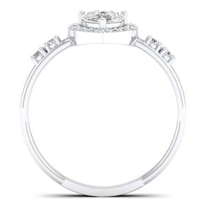 REYES clásico 925 plata esterlina compromiso solitario anillo brillante pera corte 0.88Ct moissanita boda joyería fina para ella - Product Image 4