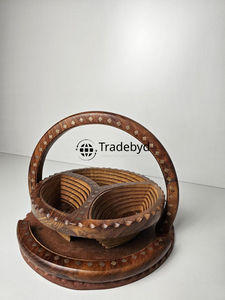 Elegante Cesta de Madera Ecológica y Moderna para Frutos Secos, Aperitivos y Uso Multiusos, Artículo de Regalo Premium Tradebyd - Product Image 3