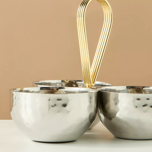 Bol à noix en métal argenté décoratif pour la maison moderne Bol à fruits à condiments et à salade pour comptoirs et dessus de table Approvisionnement direct en usine - Product Image 3