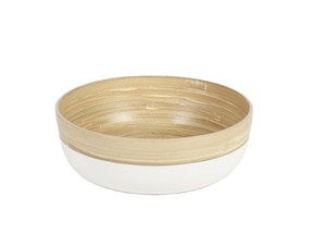 Buena ensaladera de bambú hilada barata con 2 Utensilios para servir y color personalizado hecho por Eco2go Vietnam - Product Image 3