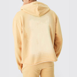 Sudaderas con capucha personalizadas para hombre 100% algodón grueso peso pesado sudaderas con capucha de gran tamaño caída hombro streetwear sudaderas con capucha en blanco para hombres - Product Image 3