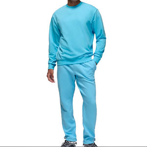 2026 nueva sudadera deportiva transpirable de manga larga azul cielo para hombre, venta al por mayor personalizada, estampado informal, tejido de punto de retazos de invierno - Product Image 5