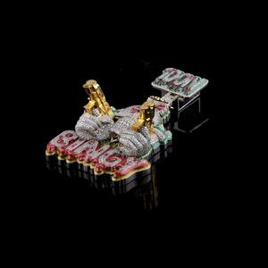 Custom Vvs Moissanite 3D Chucky Enamel <b>Pendant</b> Pass Diamond Tester Hip Hop Style 925 Silver Character <b>Pendant</b> Fine <b>Men</b> Jewelry - Product Image 3