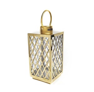 Linterna de metal de temática marroquí con tono de latón utilizada para eventos tradicionales de temas de bodas étnicas y decoración acogedora - Product Image 6