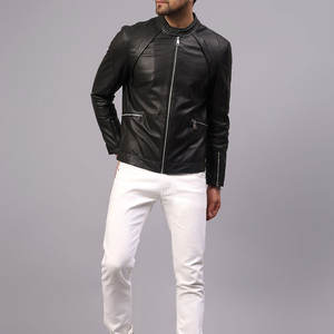 Chaqueta de cuero de motorista para hombre de temporada de invierno de tamaño regular, diseño adecuado de fábrica, traje de moda, chaqueta de cuero para hombre - Product Image 3