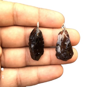 Natural Smoky Quartz Rough 92.5 Sterling <b>Silver</b> <b>Pendant</b> Charms Women Jewelry <b>Men</b> Gift Trendy Stone Wholesale - Product Image 1