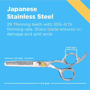 Ciseaux amincissants de coiffeur VG10 de 6.5 pouces pour la maison et le salon avec des ciseaux amincissants de cheveux à vis réglables - Product Image 3