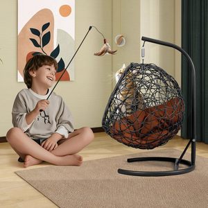 Indoor Outdoor Weich kissen Rattan Pet House Hängendes Katzen bett Hängematte Schaukel Ei Stuhl für Kleintiere - Product Image 6
