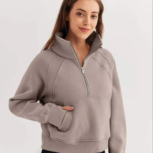 2026 New Arrival High Quality <b>Women's</b> <b>Half</b> <b>Zip</b> Sweatshirts <b>Fleece</b> Oversized Pullover Turtleneck <b>Half</b> <b>Zip</b> Sweatshirts Low MOQ - Product Image 1