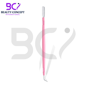 Couleur rose meilleur fournisseur taux de gros nouveau Style pointe de forme incurvée de qualité fine avec peigne arrière séparateur outils de levage de cils - Product Image 4