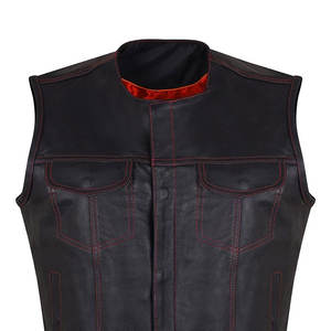 Gilet en cuir pour homme fabriqué en usine avec fermeture éclair et boutons-pression, disponible dans toutes les couleurs et tailles - Product Image 4
