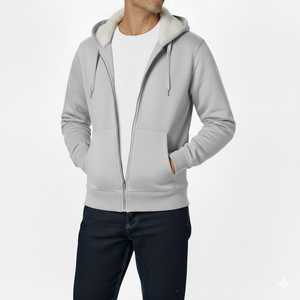 Sweat à capuche surdimensionné en coton lourd 500 g/m² personnalisé avec fermeture éclair intégrale pour homme, streetwear premium vierge - Product Image 2